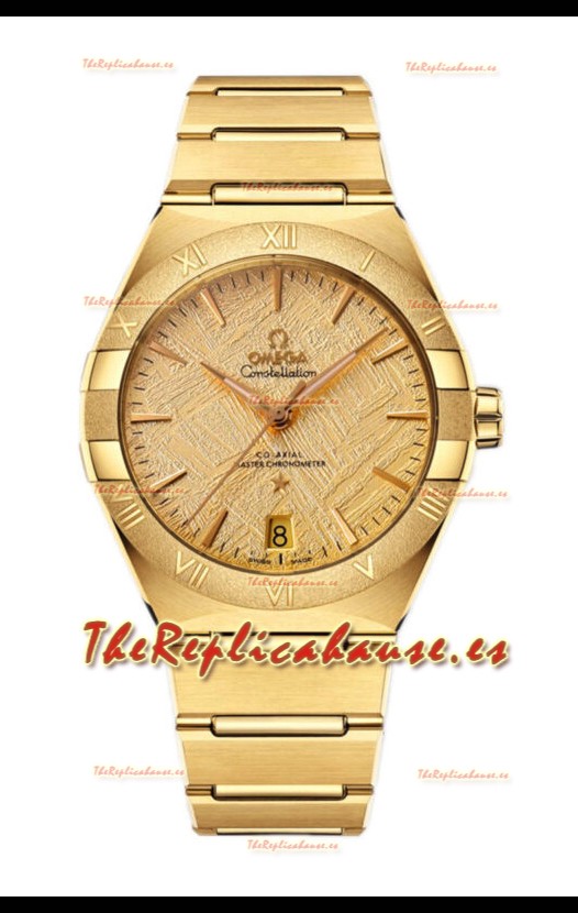 Omega Co-Axial Constellation Oro Amarillo Dial Meteorite Réplica Espejo 1:1 41MM