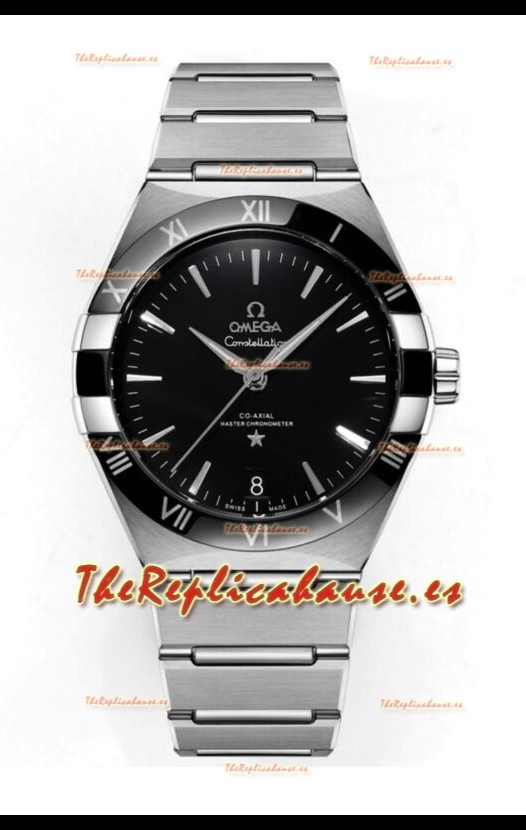 Omega Co-Axial Constellation Acero Inoxidable Dial Negro Réplica Espejo 1:1 41MM