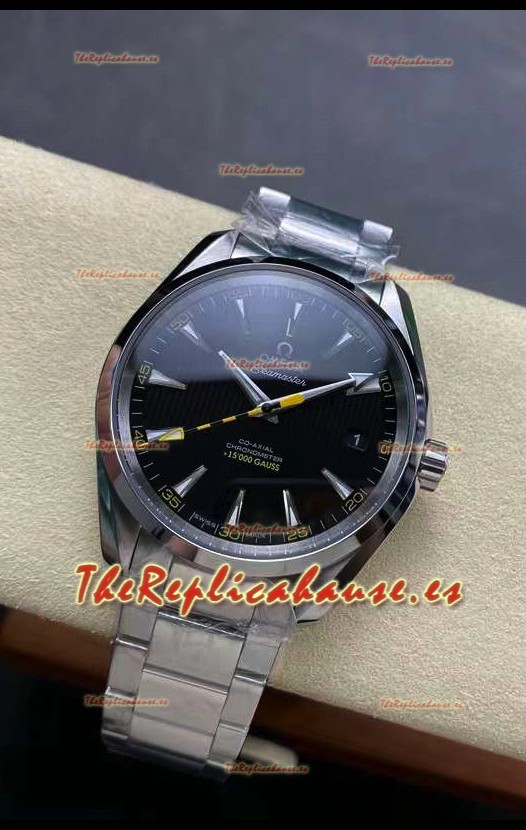 Omega Aqua Terra 150M Dial Negro Caja Acero 904L Manecilla Coloreada Réplica Espejo 1:1 41MM 