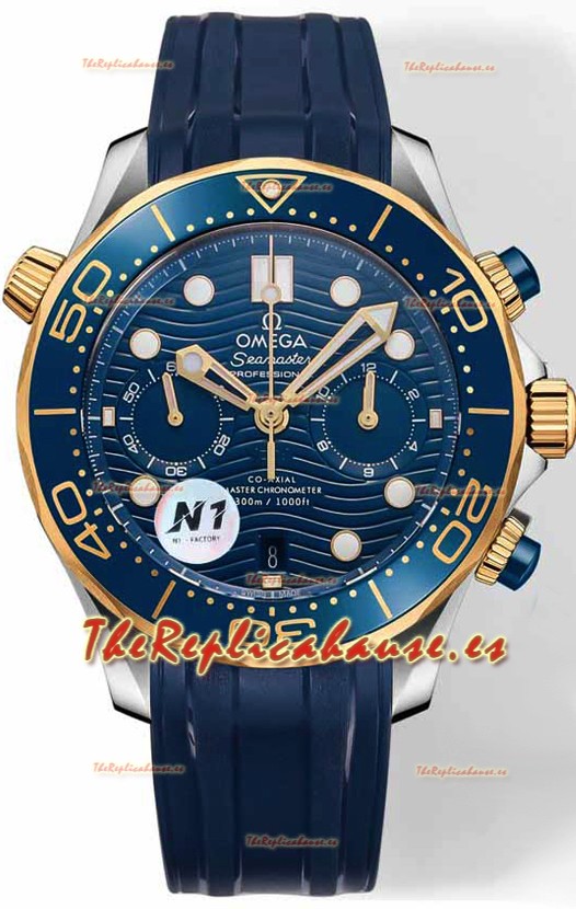 Omega Seamaster Co-Axial Master Chronograph Dial Azul Dos Tonos 44MM Réplica Espejo 1:1