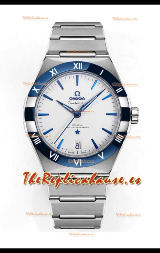 Omega Co-Axial Constellation Inoxidable Blanco Dial Verde Réplica Espejo 1:1 41MM