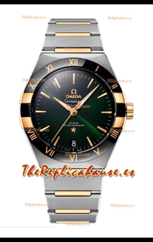 Omega Co-Axial Constellation Two Tone Black Green Dial Réplica Espejo 1:1 41MM