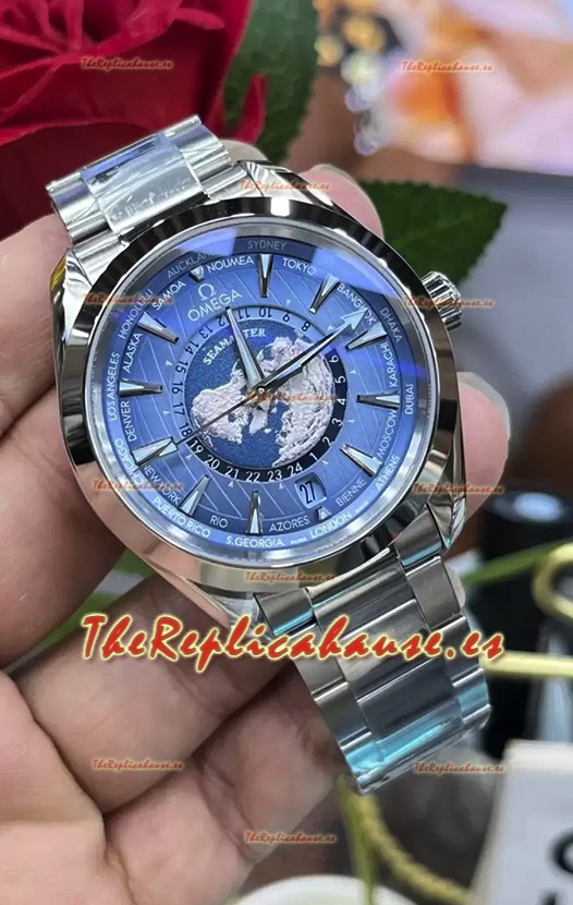 Omega Seamaster Aquaterra 150M Worldtimer Azul Summer Reloj Réplica a Espejo 1:1