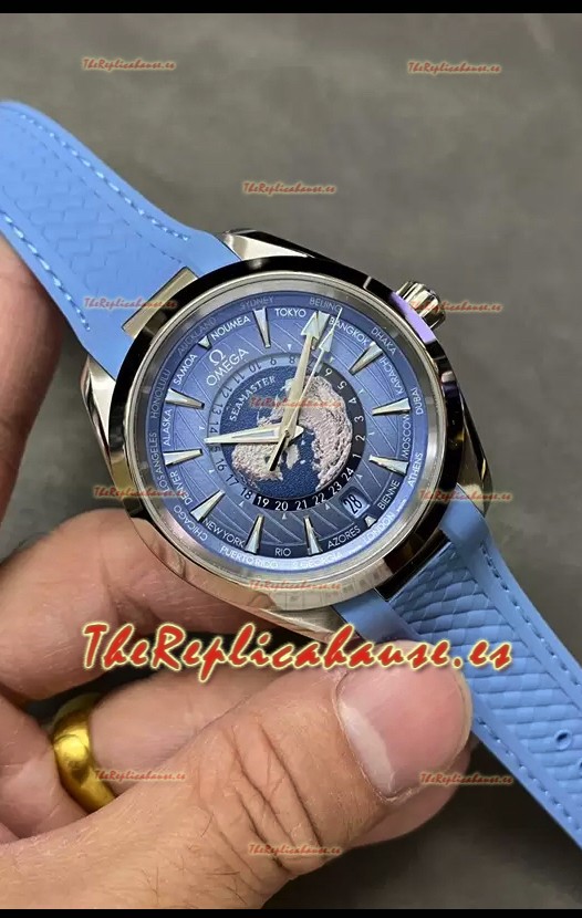 Omega Seamaster Aquaterra 150M Worldtimer Azul Summer Reloj Réplica a Espejo 1:1