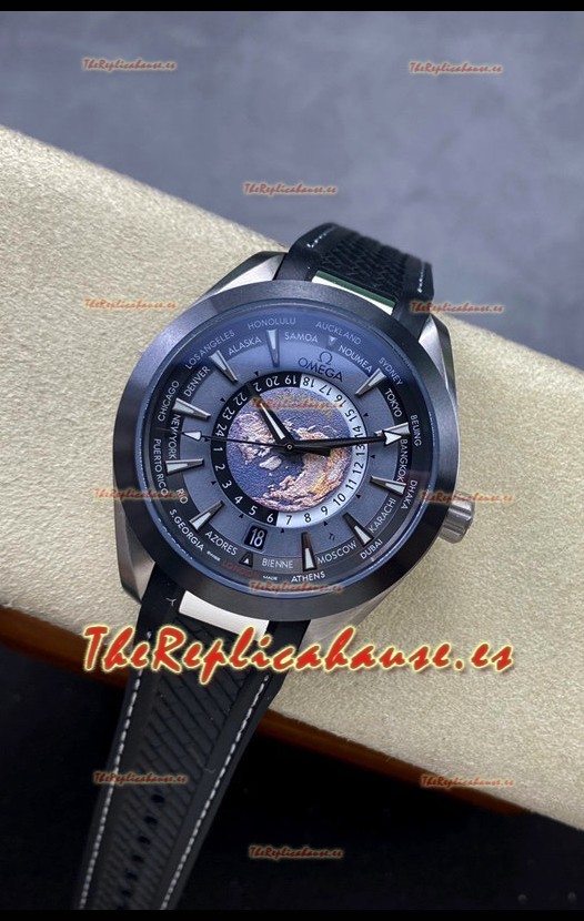 Omega Seamaster Aqua Terra 150M Worldtime Correa de Goma Reloj Réplica Suizo