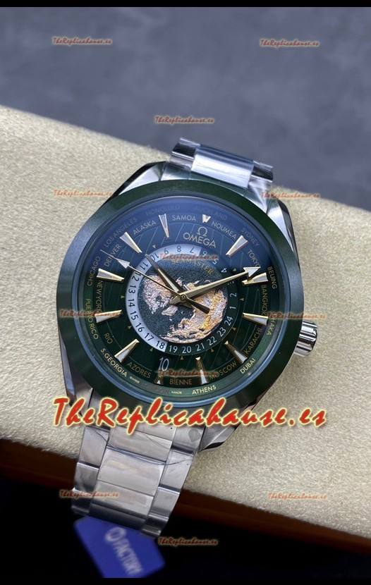 Omega Seamaster Aquaterra 150M Worldtimer Dial Negro Reloj Réplica Espejo 1:1