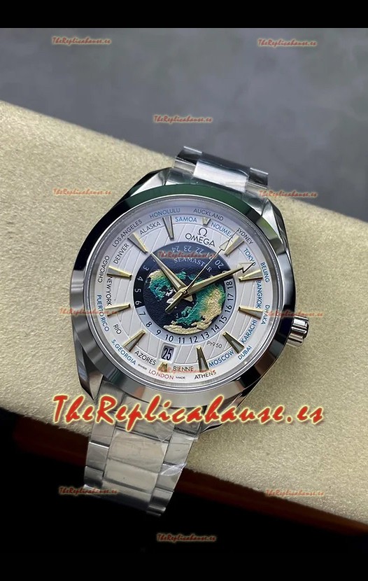 Omega Seamaster Aquaterra 150M Worldtimer Dial Blanco Reloj Réplica Espejo 1:1