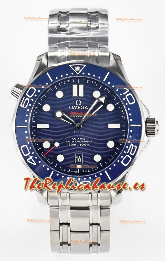 Omega Seamaster Super Clone 300M Master Chronometer Reloj Suizo Azul Acero 904L