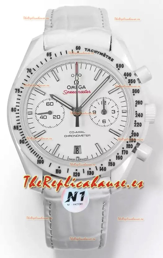 Omega Speedmaster Super Clone Blanco Side of the Moon Reloj Caja Cerámica 