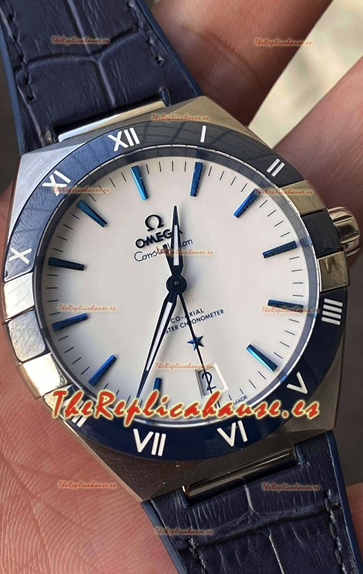 Omega Co-Axial Constellation 41MM Acero 904L Dial Blanco Reloj Réplica Espejo 1:1