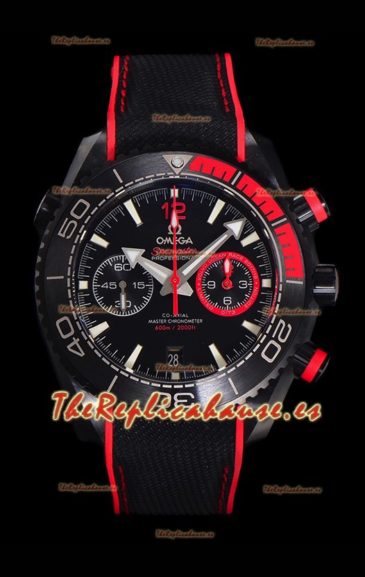Omega Super Clone Planet Ocean 600M Cronógrafo Cerámica Negra Reloj Réplica