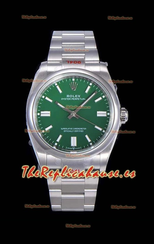 Rolex Oyster Perpetual REF#124300 41MM Movimiento Cal.3230 Réplica Suizo Dial Verde Acero 904L Reloj Réplica a Espejo 1:1