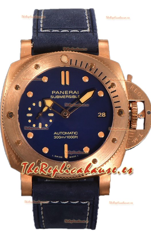 Panerai PAM1074 Submersible Bronzo Blu Abisso Réplica Suiza Espejo 1:1 42MM 