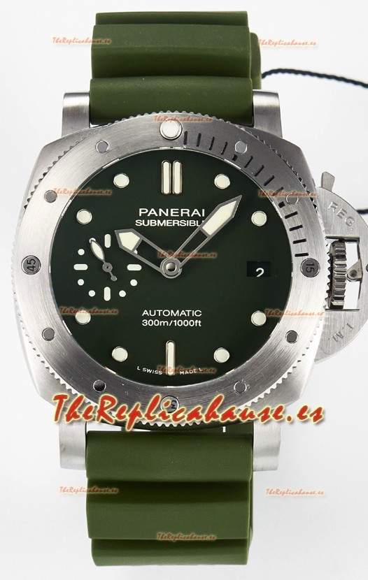 Panerai Super Clone Luminor Submersible Verde Militare PAM1055 42MM Reloj Réplica
