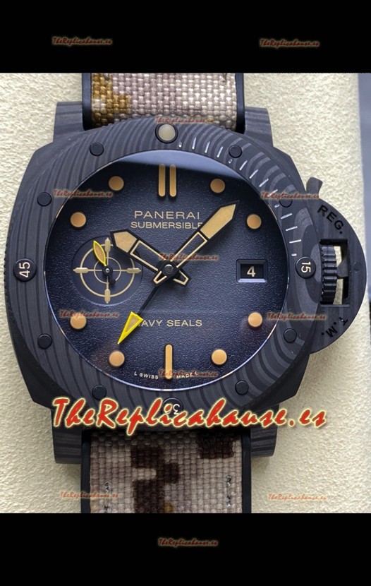 Panerai Submersible PAM1513 Carbotech GMT Edición Navy Seals Reloj Réplica 44MM