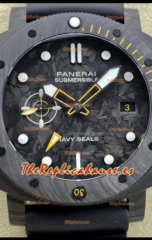 Panerai Submersible PAM01324 Edición Carbotech GMT Navy Seals Reloj Réplica Espejo 1:1 44MM