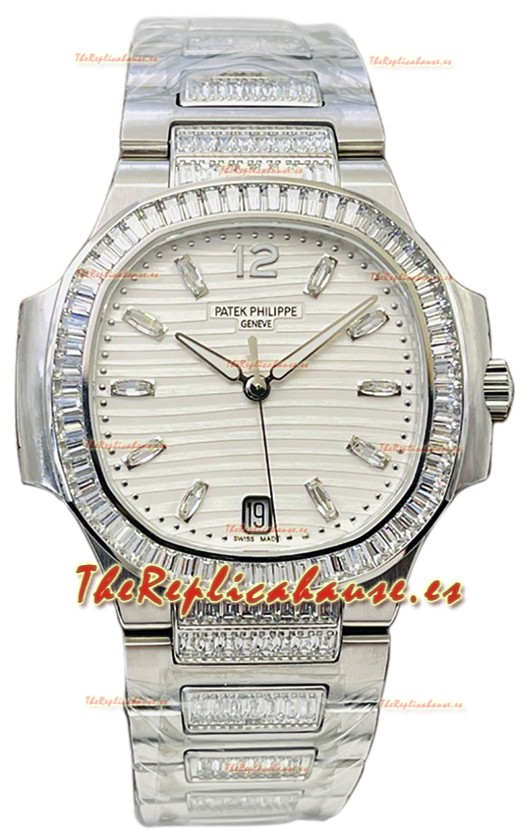 Patek Philippe Nautilus 7118 35MM 1:1 Acero Inoxidable Dial Blanco Reloj Réplica Espejo 1:1