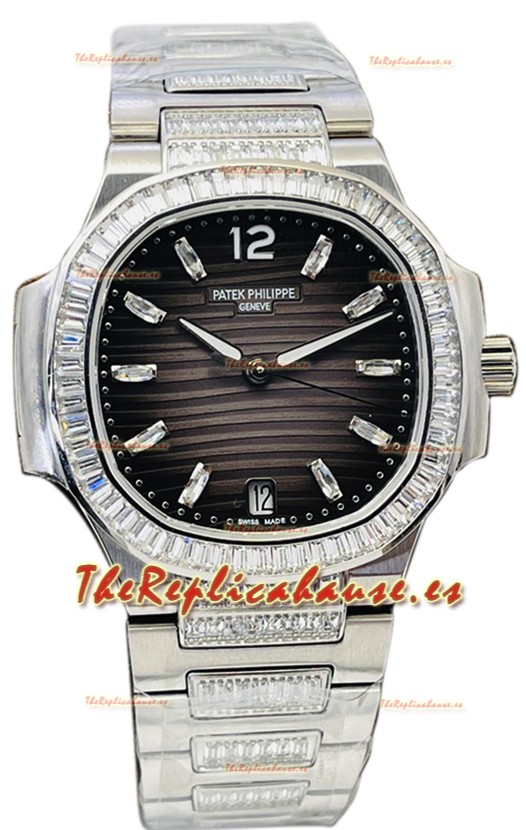 Patek Philippe Nautilus 7118 35MM 1:1 Acero Inoxidable Dial Gris Reloj Réplica Espejo 1:1