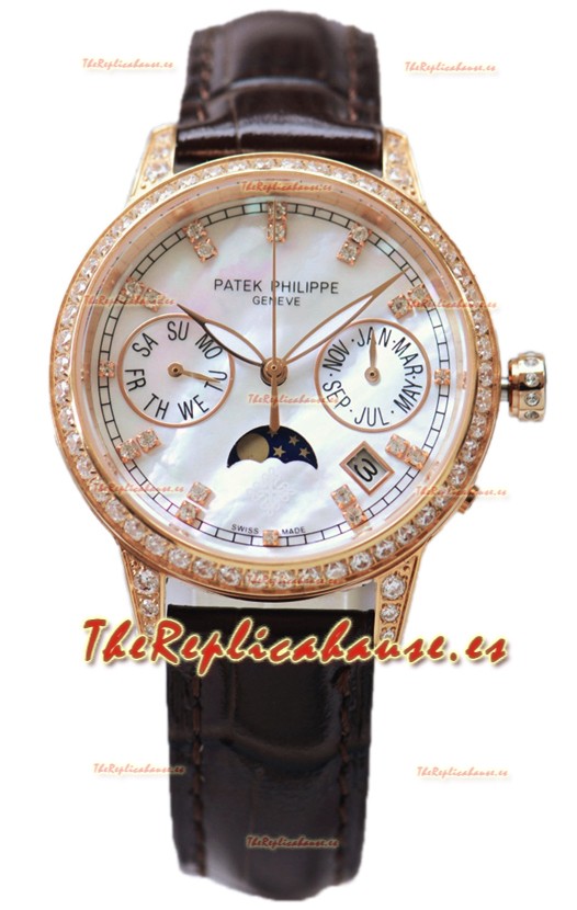 Patek Philippe Grand Complications Ladies First Perpetual Calendaer Oro Rosado Reloj Réplica Suiza 