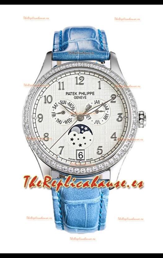 Patek Philippe Complications 4948G Annual Calendar Moonphase Dial Blanco Oro Rosado Réplica Suiza 