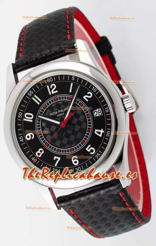 Patek Philippe Calatrava 6007 Dial Negro Manecillas Rojas Caja Acero 904L Reloj Réplica Espejo 1:1
