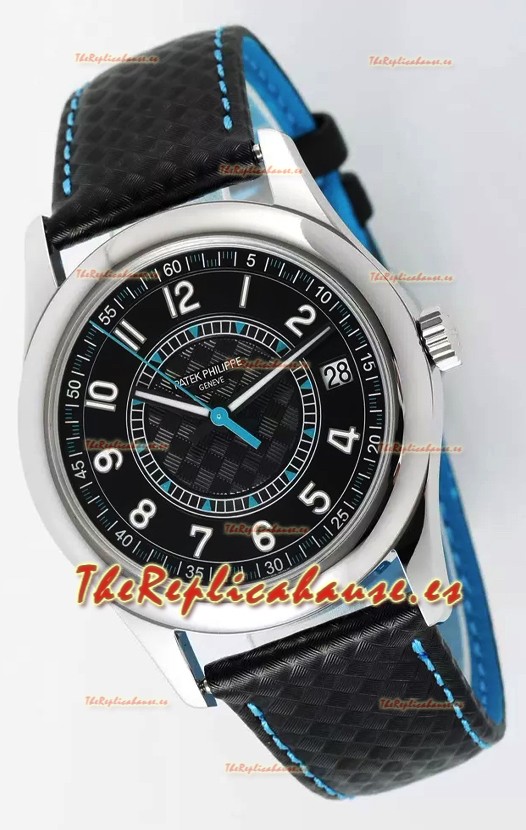 Patek Philippe Calatrava 6007 Dial Negro Manecillas Azules Caja Acero 904L Reloj Réplica Espejo 1:1