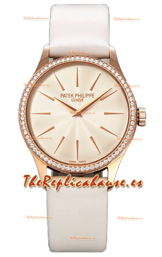 Patek Philippe Calatrava 4997 Ladies Reloj Dial Oro Rosado con Movimiento Suizo Automático