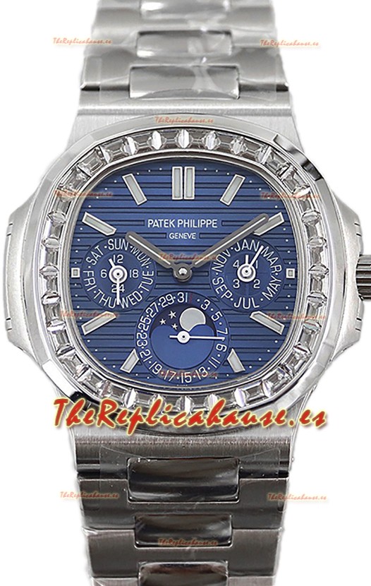 Patek Philippe Nautilus 5740 Perpetual Calendar Acero Inoxidable Dial Azul Reloj Réplica Suiza 