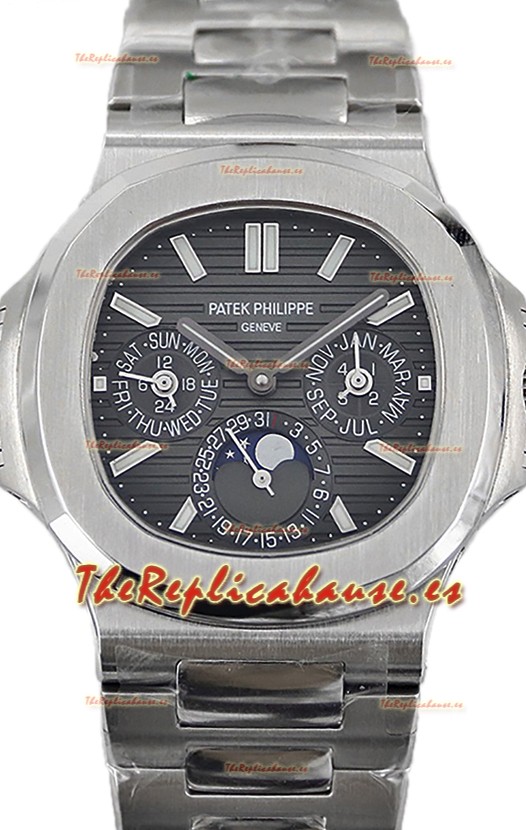 Patek Philippe Nautilus 5740 Perpetual Calendar Acero Inoxidable Dial Gris Reloj Réplica Suiza 
