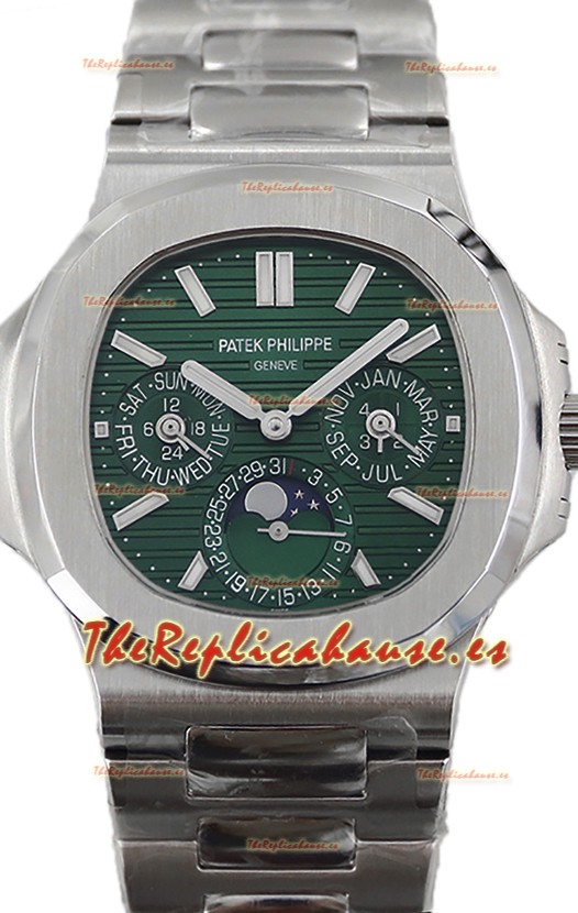 Patek Philippe Nautilus 5740 Perpetual Calendar Acero Inoxidable Dial Verde Reloj Réplica Suiza 