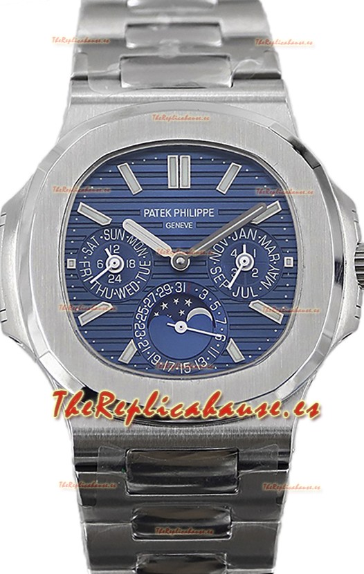 Patek Philippe Nautilus 5740 Perpetual Calendar Acero Inoxidable Dial Azul Reloj Réplica Suiza 