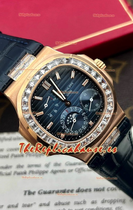 Patek Philippe Nautilus 5712R 1:1 Quality Reloj Réplica Suiza en Dial Azul Correa Azul