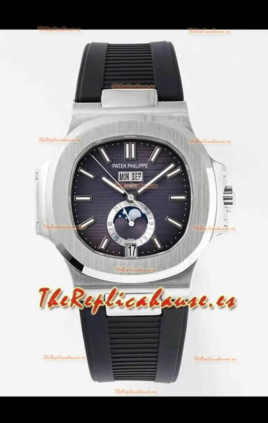 Patek Philippe Nautilus 5726A Reloj Réplica Espejo 1:1 Dial Azul Correa de Goma