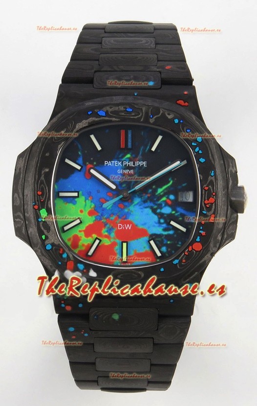 Patek Philippe Nautilus 5711 DiW Motley Dial Carbono Reloj Réplica Suizo Espejo 1:1