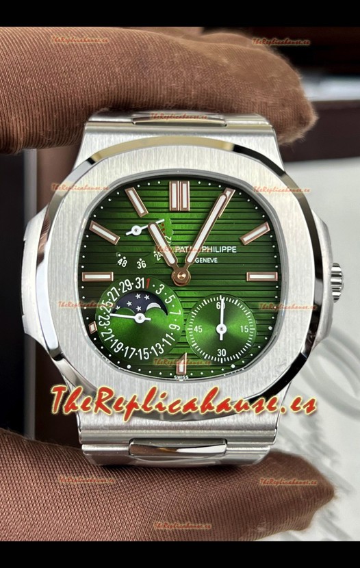 Patek Philippe Nautilus 5740 Calendario Perpetuo Acero Inoxidable Dial Verde Reloj Réplica Suizo