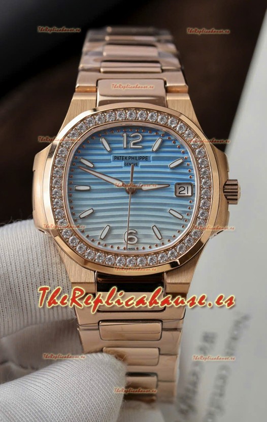 Patek Philippe 7010G Reloj Réplica Cuarto Suizo Gradient Blue y Dial Blanco