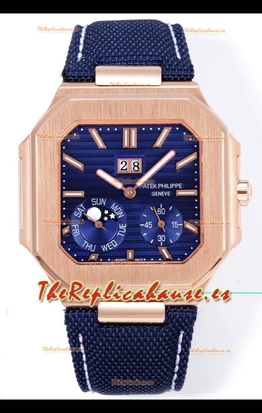 Patek Philippe Cubitus 5822 Caja Oro Rosado Dial Azul Reloj Réplica Suizo