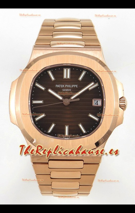 Patek Philippe Super Clone Nautilus 5711/1R-001 en Oro Rosado Dial Marrón