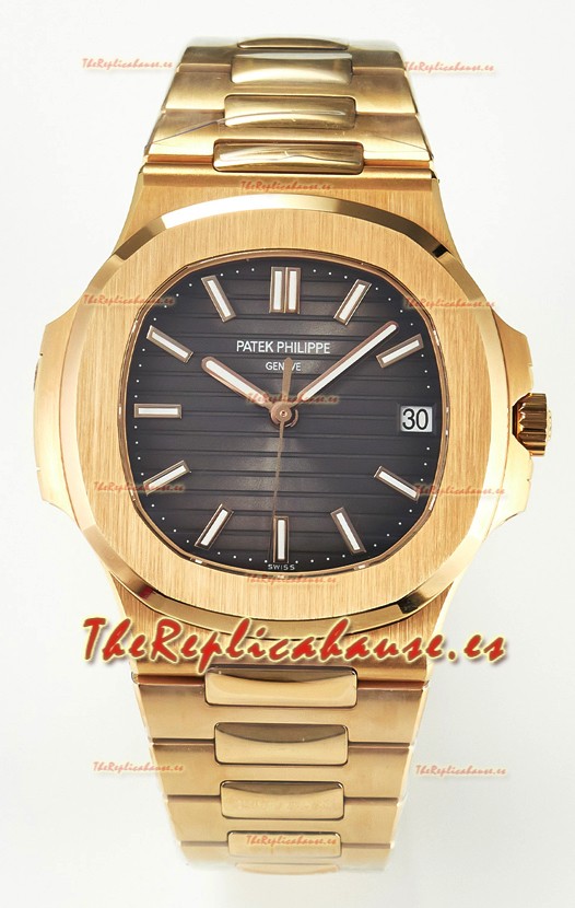 Patek Philippe Super Clone Nautilus 5711/1R-001 en Oro Rosado Dial Gris