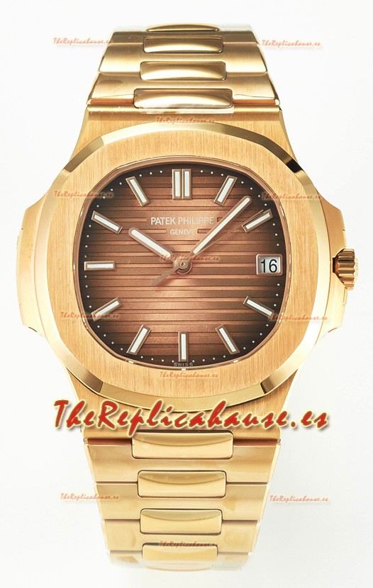 Patek Philippe Super Clone Nautilus 5711/1R-001 in Dial Oro Rosado Marrón