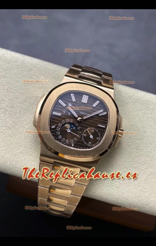 Patek Philippe Super Clone Nautilus 5712/R Reloj Calidad 1:1 en Dial Marrón Correa Oro