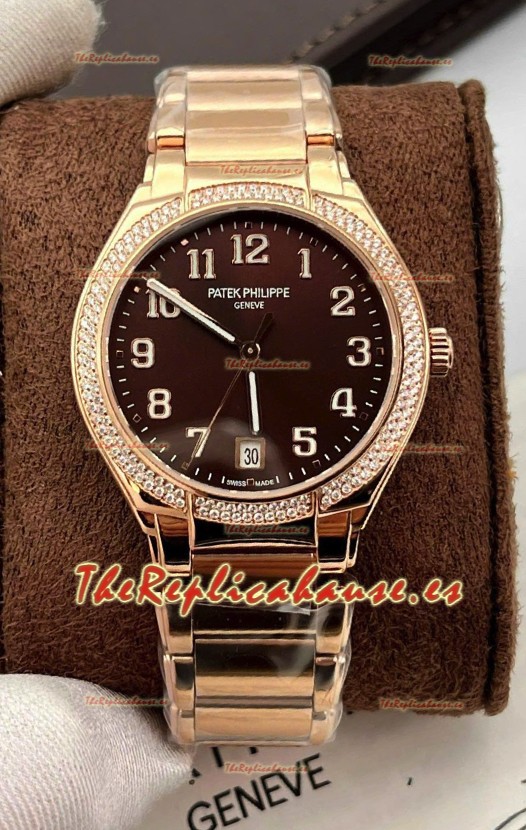 Patek Philippe Twenty-4 Dial Verde Caja Oro Rosado Reloj Réplica Espejo 1:1 36MM