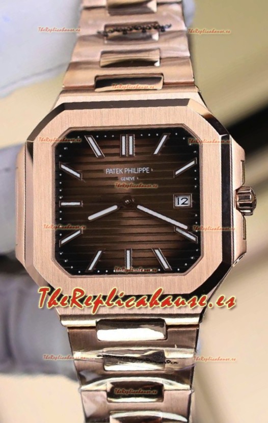 Patek Philippe Cubitus 5821 Dial Oro Rosado Marrón Reloj Réplica Suizo