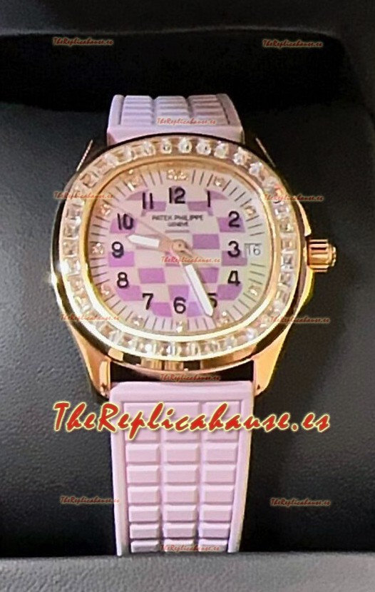 Patek Philippe Super Clone Aquanaut LUCE 5072R Oro Rosado Automático en Dial Rosa 35MM