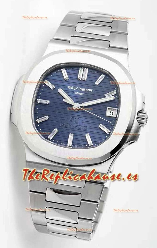 Patek Philippe Nautilus 5711 Edición 50 Aniversario Reloj a Espejo 1:1 Dial Azul Acero 904L
