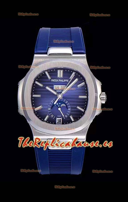 Patek Philippe Nautilus 5726A Reloj a Espejo 1:1 Dial Azul Correa de Goma