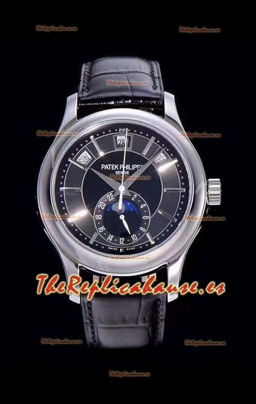 Patek Philippe Complications MoonPhase 5205-001 Reloj Réplica Suizo a Espejo 1:1 Dark Gris Dial