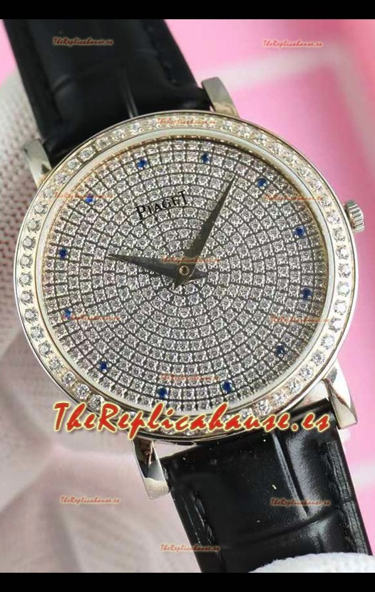 Piaget Altiplano G0A36128 Diamantes Pavimentados Dial Suizo Cuarzo Reloj Réplica Caja Acero