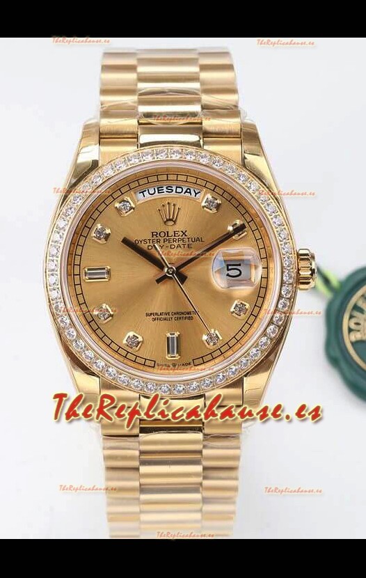 Rolex Day Date Presidential Reloj Oro Amarillo 18K 36MM - Dial Dorado Calidad a Espejo 1:1