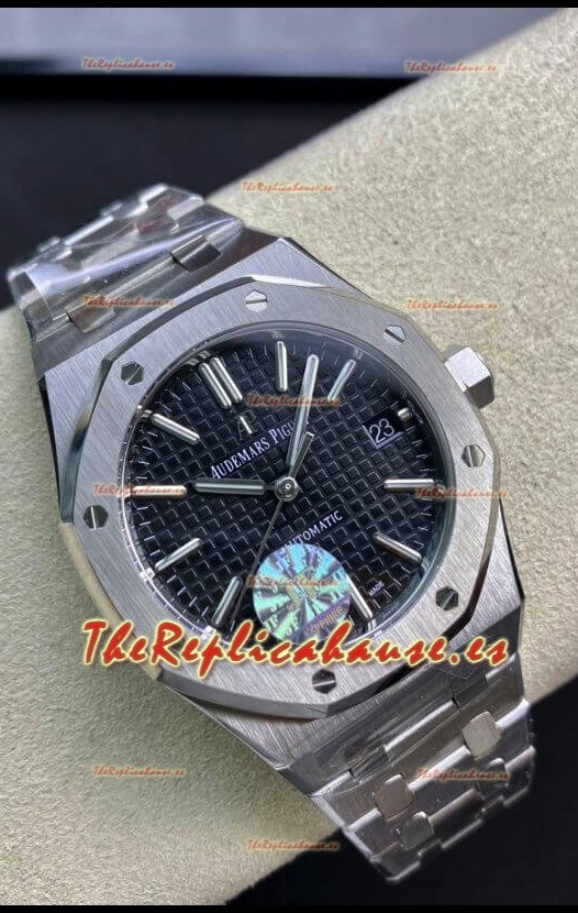 Audemars Piguet Royal Oak 15450 37MM Movimiento Calibre Suizo 3120 Caja en Acero 904L Dial Negro